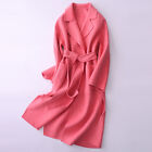 2023 Korean Womens Double Sided Wool Trench Coat Cashmere Loose Woolen Jackets