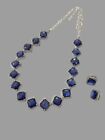Hydro Sapphire Fine CZ Diamond Necklace Set With Stud Earring 925Sterling Silver