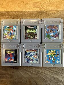 Nintendo Gameboy Video Game Lot Super Mario Ninja Turtles Kid Icarus Spider Man
