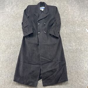 Pendleton Trench Coat Womens 6 Black Virgin Wool Double Breasted Lined USA Made