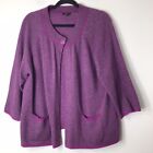 Talbots Cardigan Sweater women 2X Cashmere Lambswool Purple