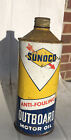 1960??  Sunoco Anti Fouling Outboard Motor Oil Can Cone Top   Full