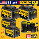 1～4Pack For DeWalt 20V Max XR 12.0AH Lithium Battery DCB206 DCB205 /Dual Charger