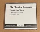 My Chemical Romance - Famous Last Words RARE promo CD single w/alternate version