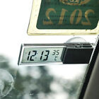 2In1 Car Clock Thermometer Sucker Cup Clock Transparent LCD Digital Accessories