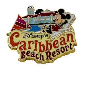 Rare 2006 Walt Disney World Caribbean Beach Resort Logo Lounging Micky Pin