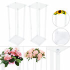 2Pcs Acrylic Flower Stand Column Vase Rack Centerpieces Tabletop Wedding Decor