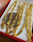 Solid 22K 916 Gold 22” Long Braided Chain Necklace 22” long 3.2mm 9.3g
