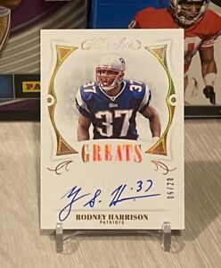 2020 FLAWLESS RODNEY HARRISON GOLD ON CARD AUTO /20 SSP Flawless Greats Signed
