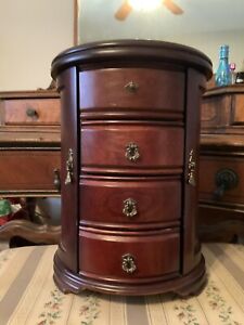 Solid Wood Cherry Jewelry Box With Drawers And Doors
