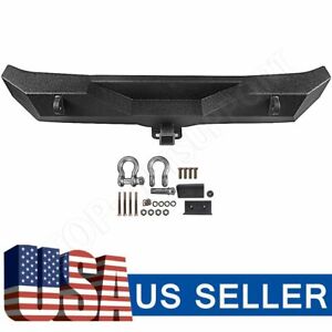 Offroad Textured Black Rear Bumper w/ Hitch Receiver for 07-18 Jeep Wrangler JK (For: Jeep)