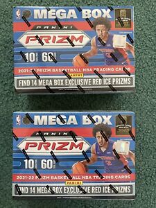 (2) 2021-22 Panini Prizm NBA Basketball Mega Box Target SEALED Barnes Cade Green