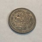 1865 XF U.S. nickel three-cent piece. 3c.  #uk1
