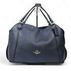 COACH Women's Handbag Shoulder Bag 2-way Leather Dark Navy 57124
