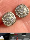 Real Solid 10k Yellow Gold Iced Moissanite Earrings Mens Ladies Small 7mm Studs