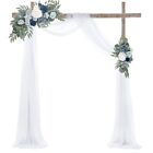 20ft White Wedding Arch Draping FabricSheer Backdrop Curtains Draps Decoratio...