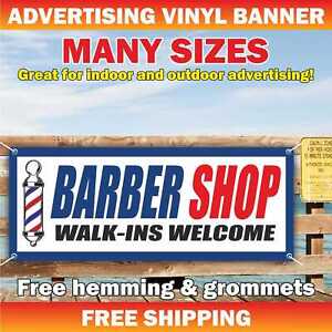 BARBER SHOP Advertising Banner Vinyl Mesh Sign Flag Haircut Shave Salon Beauty