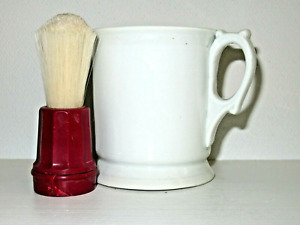 New Listing2 pcs Antique White Ironstone Mug Germany 80 with Made Rite Shaving Brush