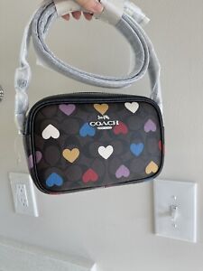 COACH Mini Jamie Camera Bag Heart Printed CO941 Crossbody purse Handbag