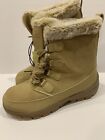 Women's Size 10 Waterproof Winter Snow Boots - All in Motion Taupe Faux Fur