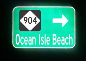 OCEAN ISLE BEACH, North Carolina Hwy 904 route road sign 18