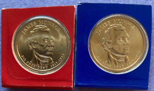 2008 P&D James Monroe Presidential Dollars Satin Finish In Mint Plastic