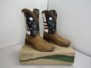 Smoky Mountain Boots Casual Stars And Stripes Western Size 12 D Brown/Red/White