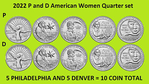 2022 P & D American Women Quarter 10 Coin Set - UNC - On Hand