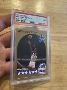 Michael Jordan PSA 7 NBA Hoops 1990 #5 Collector Card Smooth Last Dance INVEST