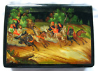 Vintage Russian Signed Hand Painted Lacquer Box - From Ashville VA estate  (A41)