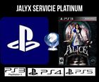 Alice: Madness Returns PS3 Trophy Trophies Platinum Service (NO GAME 100%LEGIT)