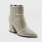 Women's Cailin Ankle Boots - A New Day Silver 8.5