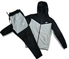 New Nike Tech Cotton Sweat Suit   Hoodie & Joggers Men's Set Gray/Black XL READ!