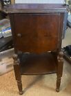 ANTIQUE VINTAGE Wooden Smoking Stand Side Table Tobacco Humidor Cupboard