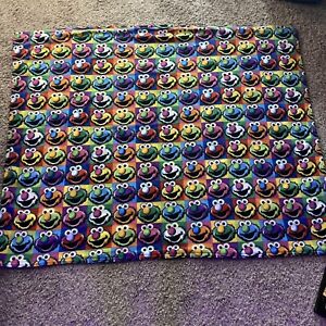 Sesame Street Elmo Blanket Fleece Throw Elmo All Over Pattern Disco Colors 56x45