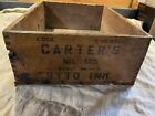 Antique Wood Carter Ink Products Crate Box Boston Chicago NY Montreal Cryto Ink