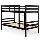 Twin Size Childrens Wooden Bunk Beds Heavy Duty Bedroom w/Ladder & Safety Rail
