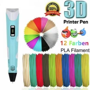 3D Printing Pen Toy Drawing Pen with Led Display 12 Color Filament-USB Cable