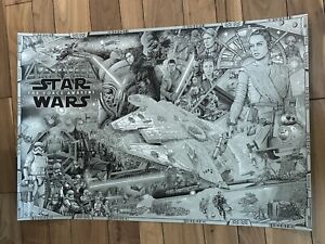 Star Wars The Force Awakens Silkscreen Poster Ise Ananphada LE 100 Bottleneck