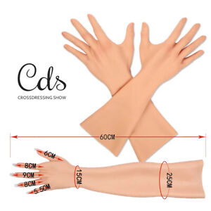 Silicone Realistic Female Gloves Hand Gloves Veins Skin For Crossdresser Cosplay