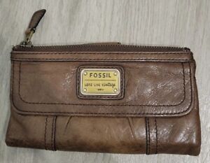 Fossil Long Live Vintage Wallet Soft Dark Brown Lamb Leather
