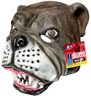 Deluxe BULL DOG MASK Cartoon Head Latex Rubber Animal Brown Scary Boxer Teeth