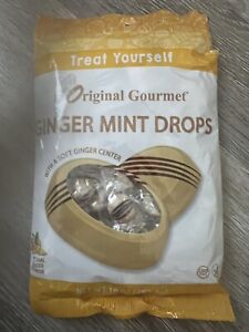 Original Gourmet GINGER MINT DROPS Candy - Soft Ginger Center- Large 10oz Bag