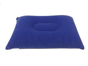 Inflatable Rectangle Travel Camping Pillow Easy Inflate Velvet Cover Compact
