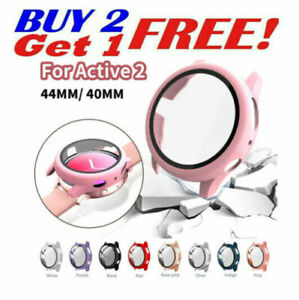 For Samsung Galaxy Watch 456 Active 2 40/44 Glass Screen Protector PC Case Cover