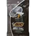 BIC METAL Single Blade Razor Disposable Shavers Course & Curly Hair Pack of 12