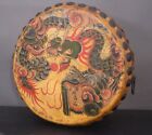 Antique 1920s Chinese Dragon Phoenix Fenghuang Tom Tom Hand Painted Drum 9