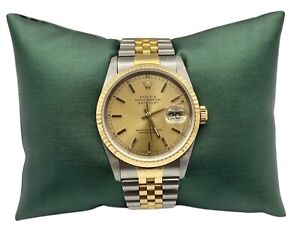 Rolex Datejust 36mm Jubilee 18K Gold & Steel Champagne Dial Watch Ref. 16233