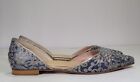 SUNDANCE Size 38 Serenade D’orsay Blue Sequin Flat Slip-on Shoe Pointed Toe