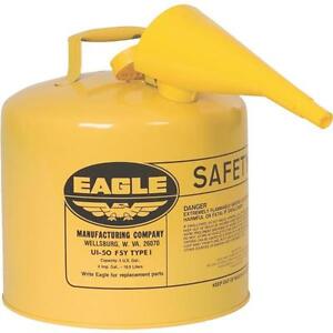 (1)-Eagle 5 Gal. Type I Diesel Safety Fuel Gas Can Galvanized OSHA NFPA Approved